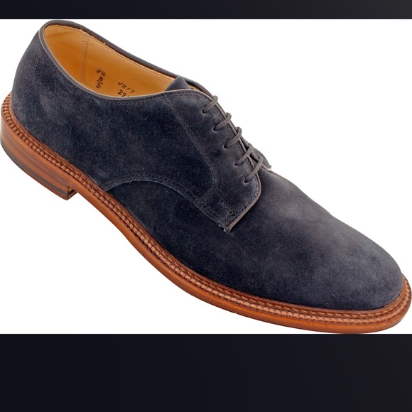 Alden Men's - Plain Toe Blucher Flex Welt - Navy Suede - Picture 2 of 2